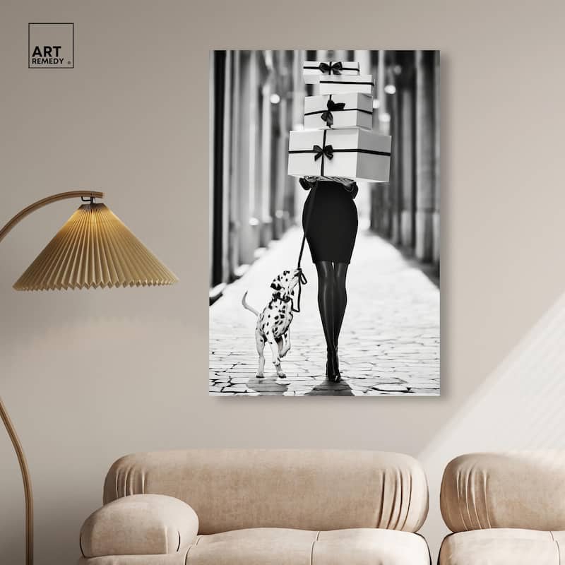 City Dalmatian Canvas by Art Remedy, Gallery Wrapped