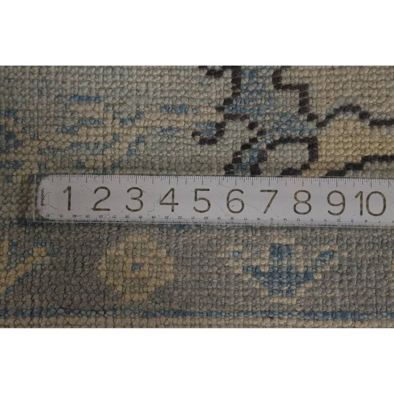 Hand Knotted Oriental 100% Wool Carpet Transitional All-Over Beige & Ivories Oushak Area Rug - 11' 4'' X 8' 11''
