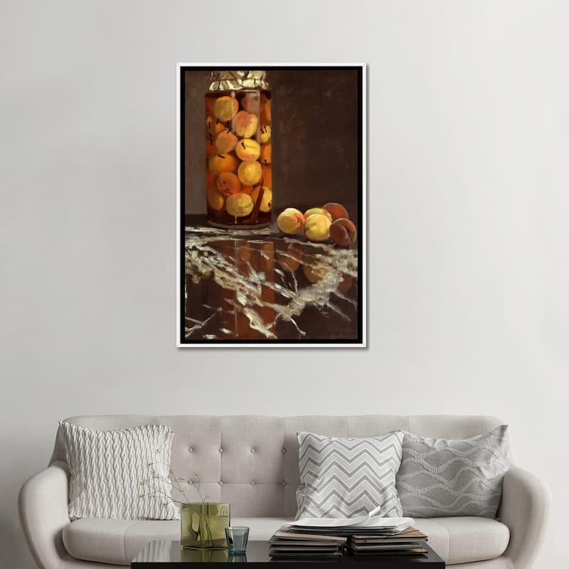 iCanvas "Jar of Peaches (Das Pfirsichglas)" by Claude Monet Framed