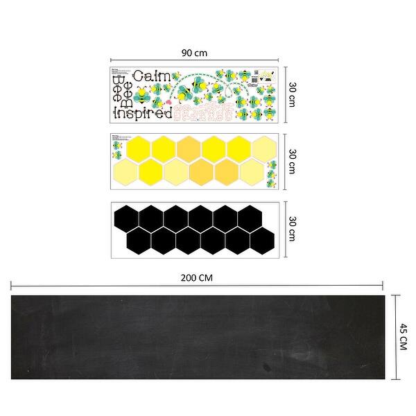 dimension image slide 0 of 2, Walplus Bee Honeycomb Blackboard Children Wall Sticker Nursery Decor