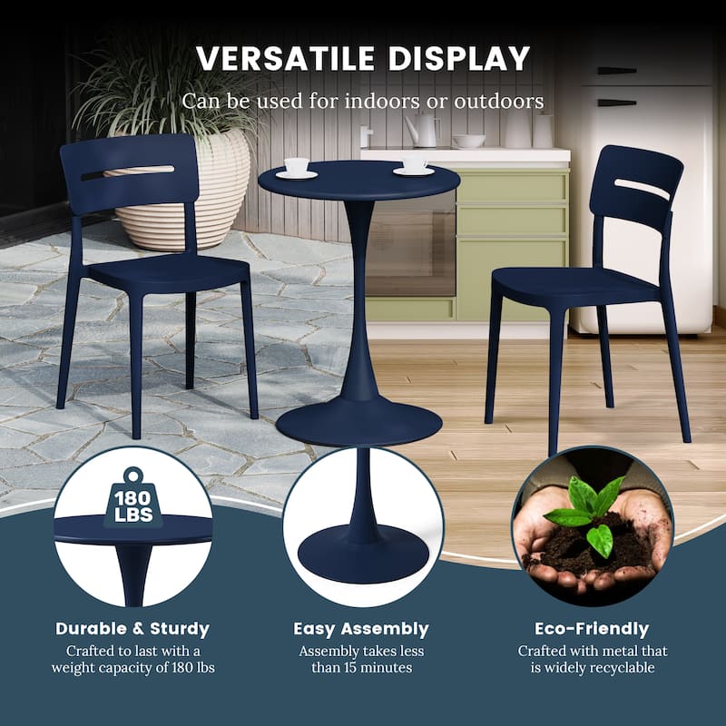 Frond and Form 23.5 Inch Outdoor Steel Dining Table