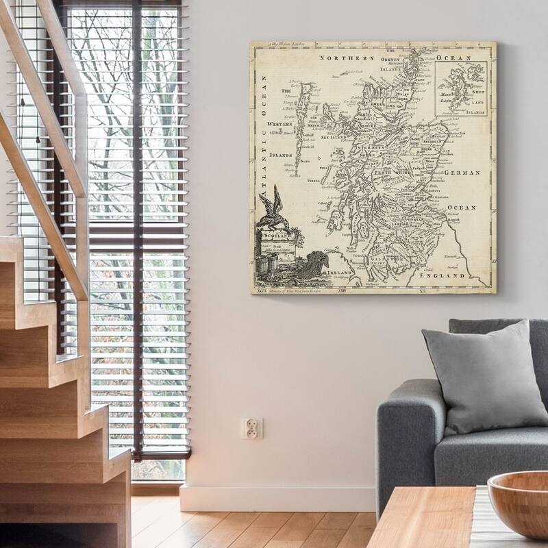 Map of Scotland -Premium Gallery Wrapped Canvas