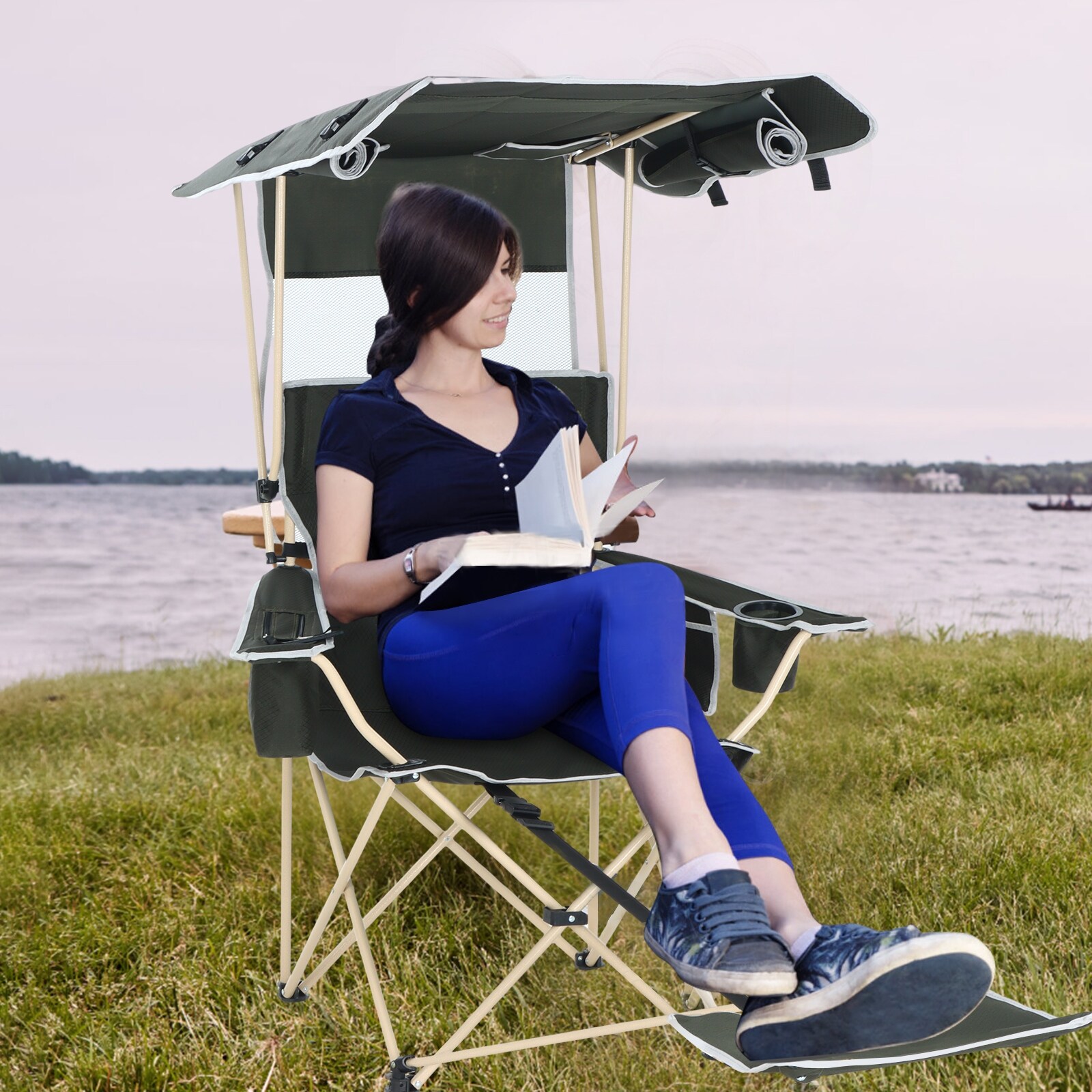 With Canopy Folding Camping Chair With Cup Holder Camping Chairs