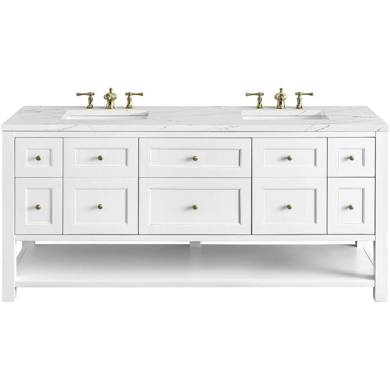 James Martin Vanities 330-V72-FENC Breckenridge 72" Free Standing - Bright White