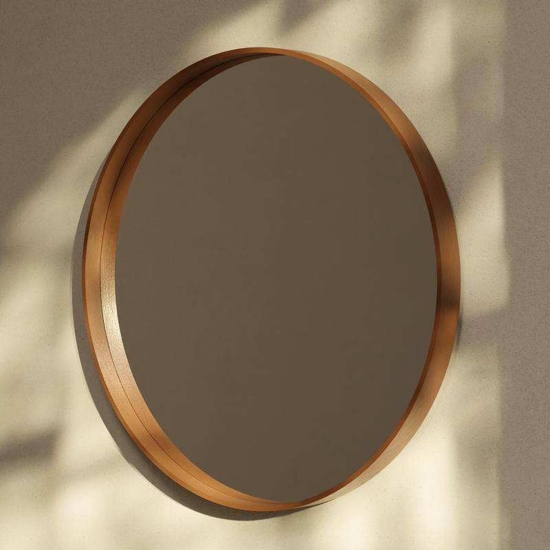 High Quality Wooden Frame Farmhouse Traditional Style Round Wall Mirror