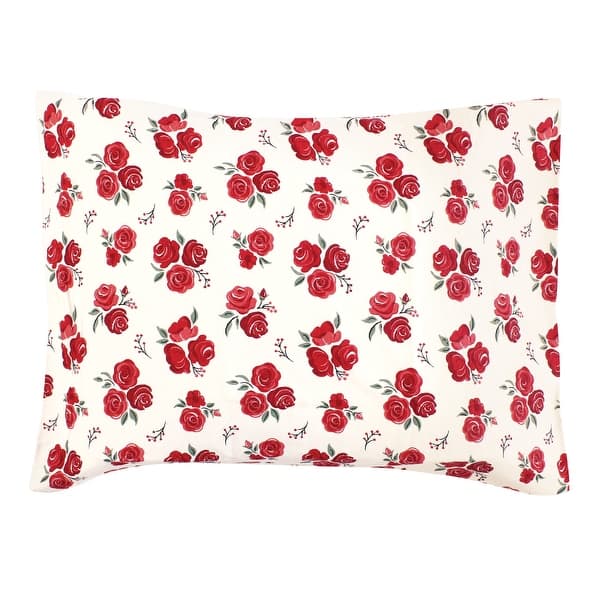 slide 1 of 1, Hudson Baby Infant Girl Cotton Toddler Pillow Case, Red Rose, One Size - Red Rose Red Rose - One Size