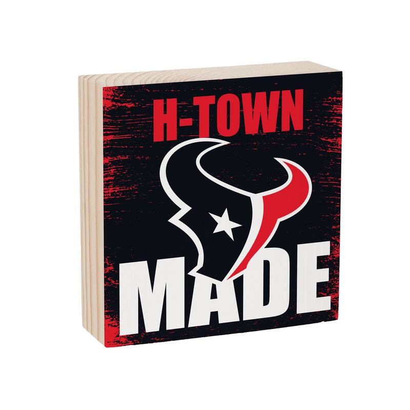 Houston Texans Wooden Tabletop Mantel Shelf Sign