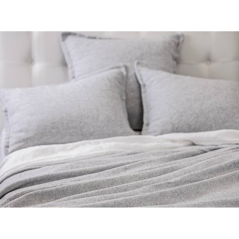 Silas, Cotton Blend, Grey, Sham - Standard Sham - Grey