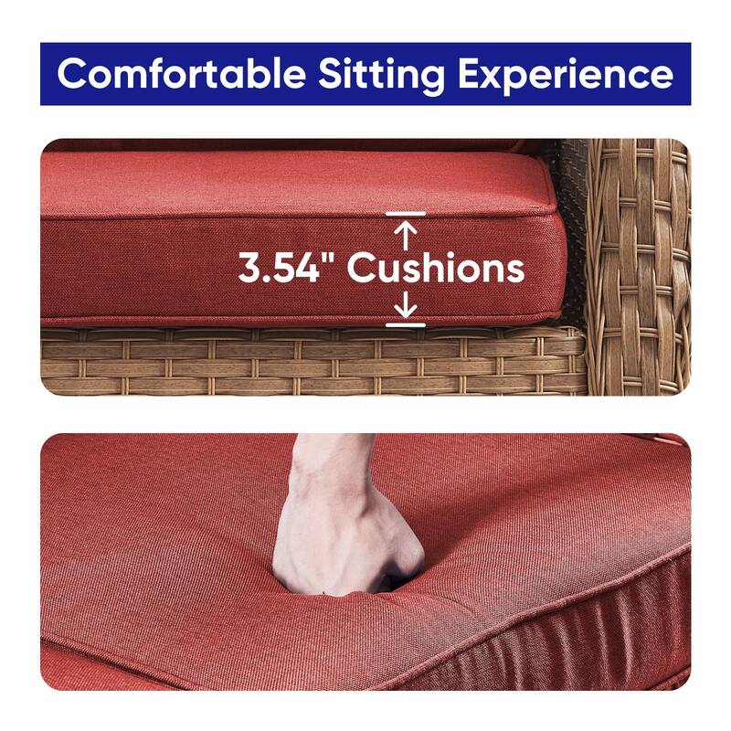 ArcoBay Wicker PE Rattan Outdoor Patio Swivel Glider Chairs with 4'' Olefin Cushions (2-Pack)