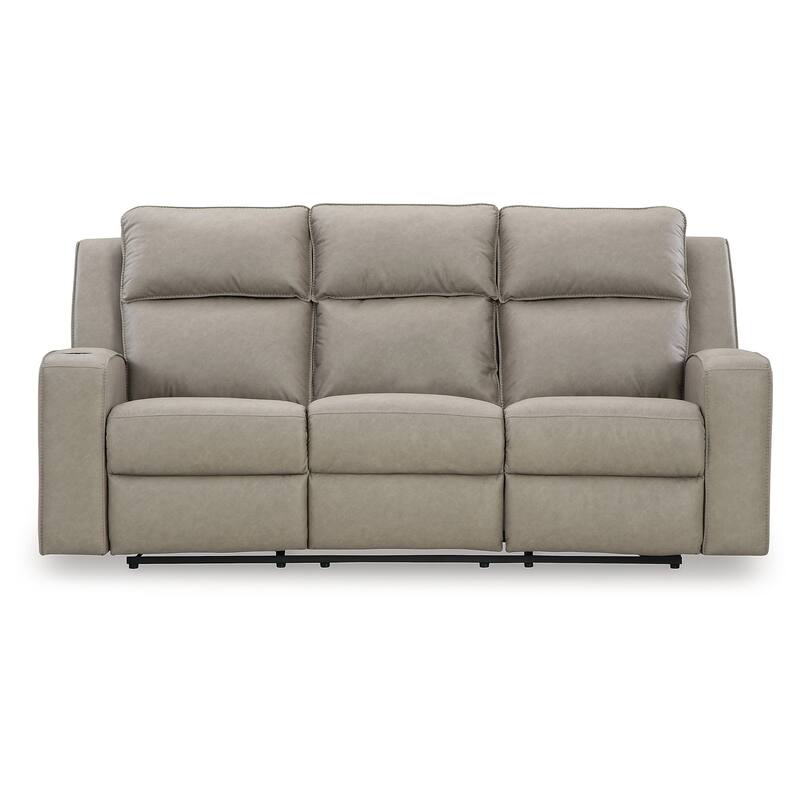 Signature Design by Ashley Lavenhorne Pebble Reclining Sofa with Drop Down Table - 87"W x 42"D x 43"H