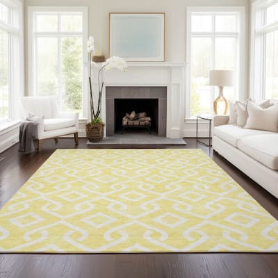 Machine Washable Indoor/ Outdoor Chantille Trellis Rug