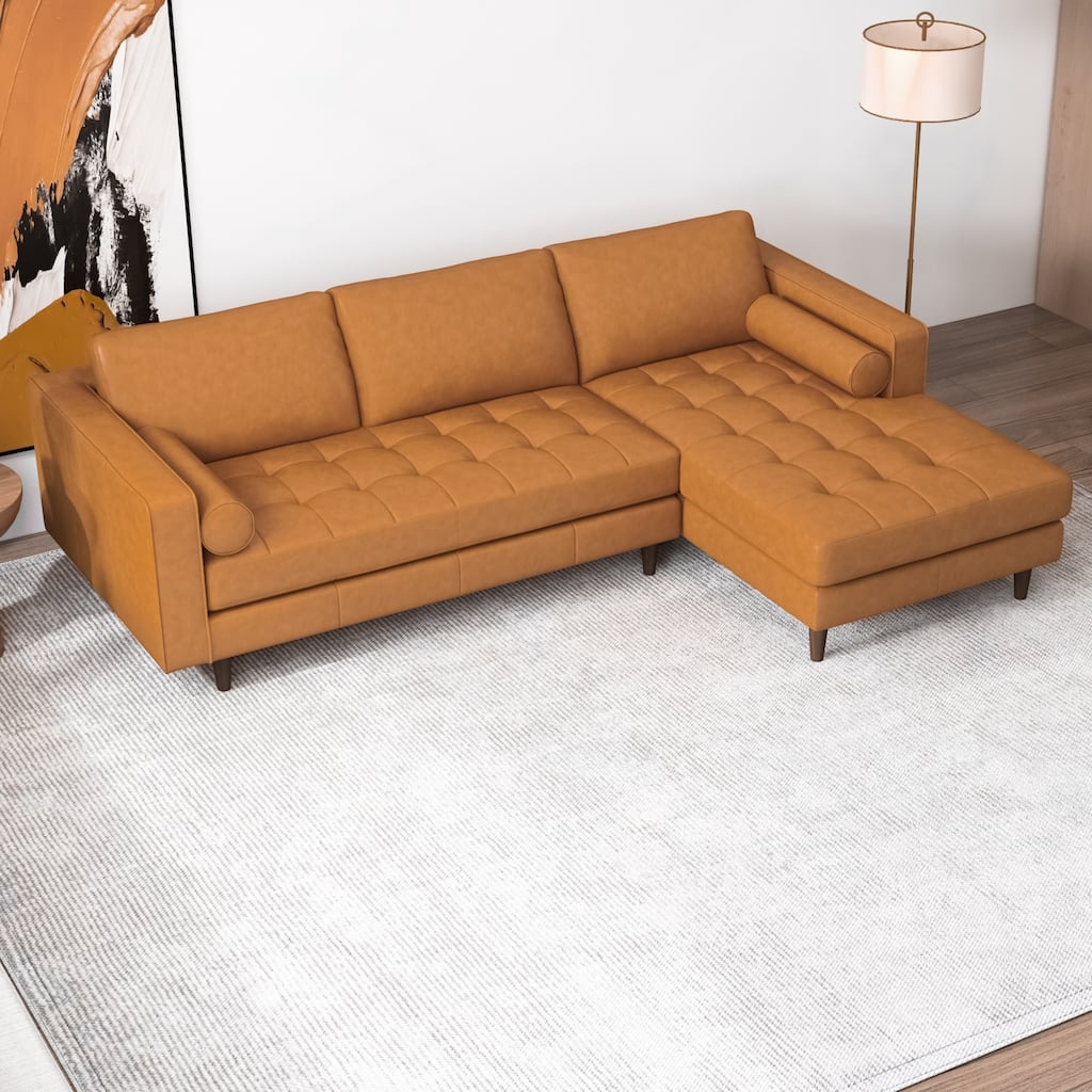 Diva Light Grey Fabric Modern Living Room Corner Sectional Couch