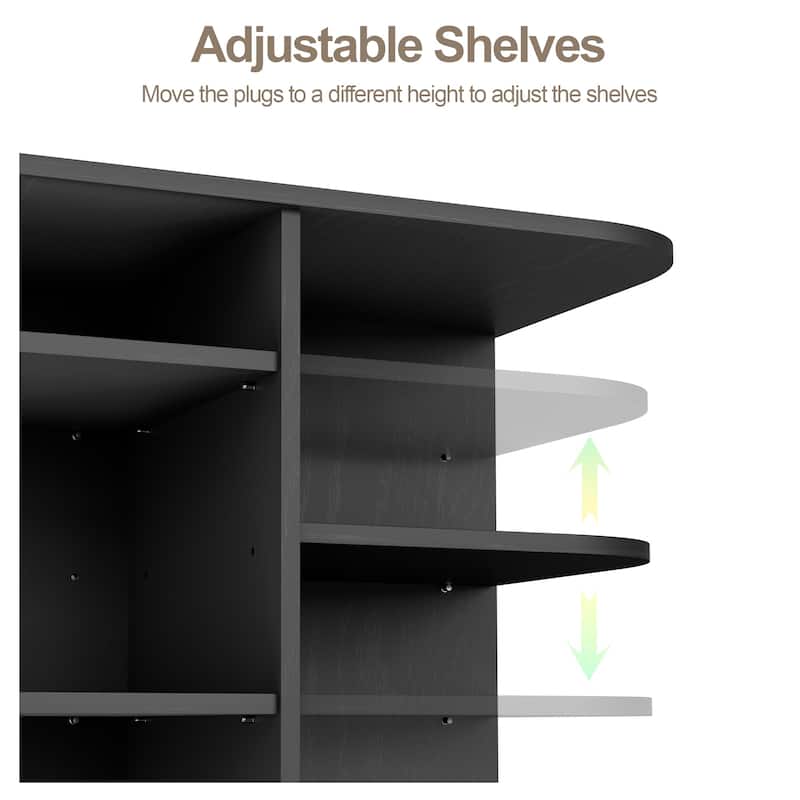 36 Pair Rotating Shoe Rack with Adjustable Shelves - 73.2'' H X 23.6'' W X 23.6'' D