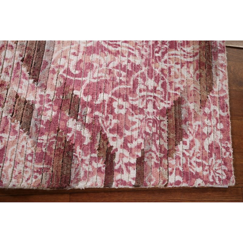 Abstract Indian Modern Accent Rug Handmade Wool Carpet - 2'8" x 4'9"