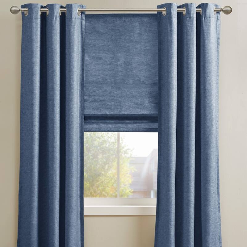 Printed Faux Silk Room Darkening Cordless Roman Shade