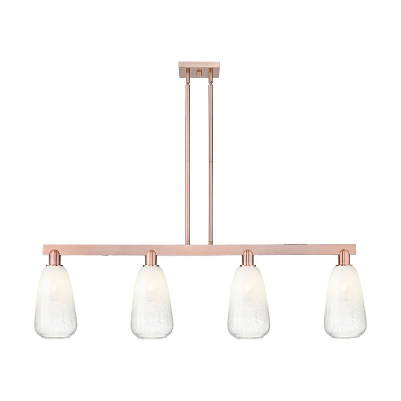 Innovations Lighting 716-4I-8-46 Brookhaven Almond Linear Brookhaven - Antique Copper / Opal
