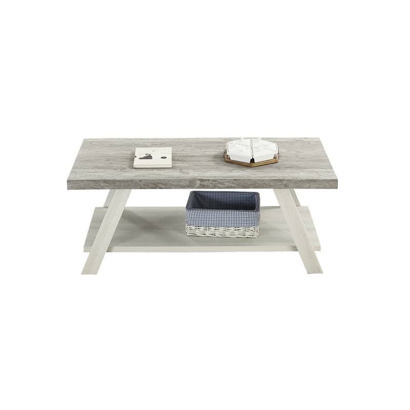 Athens Contemporary Replicated Wood Shelf Coffee Table - Grey