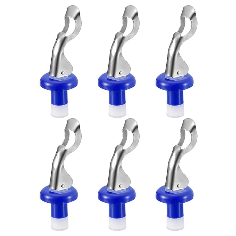 Wine Stoppers, 6Pcs 0.55" Silicone Bottle Stopper for Beer, Dark Blue - Dark Blue