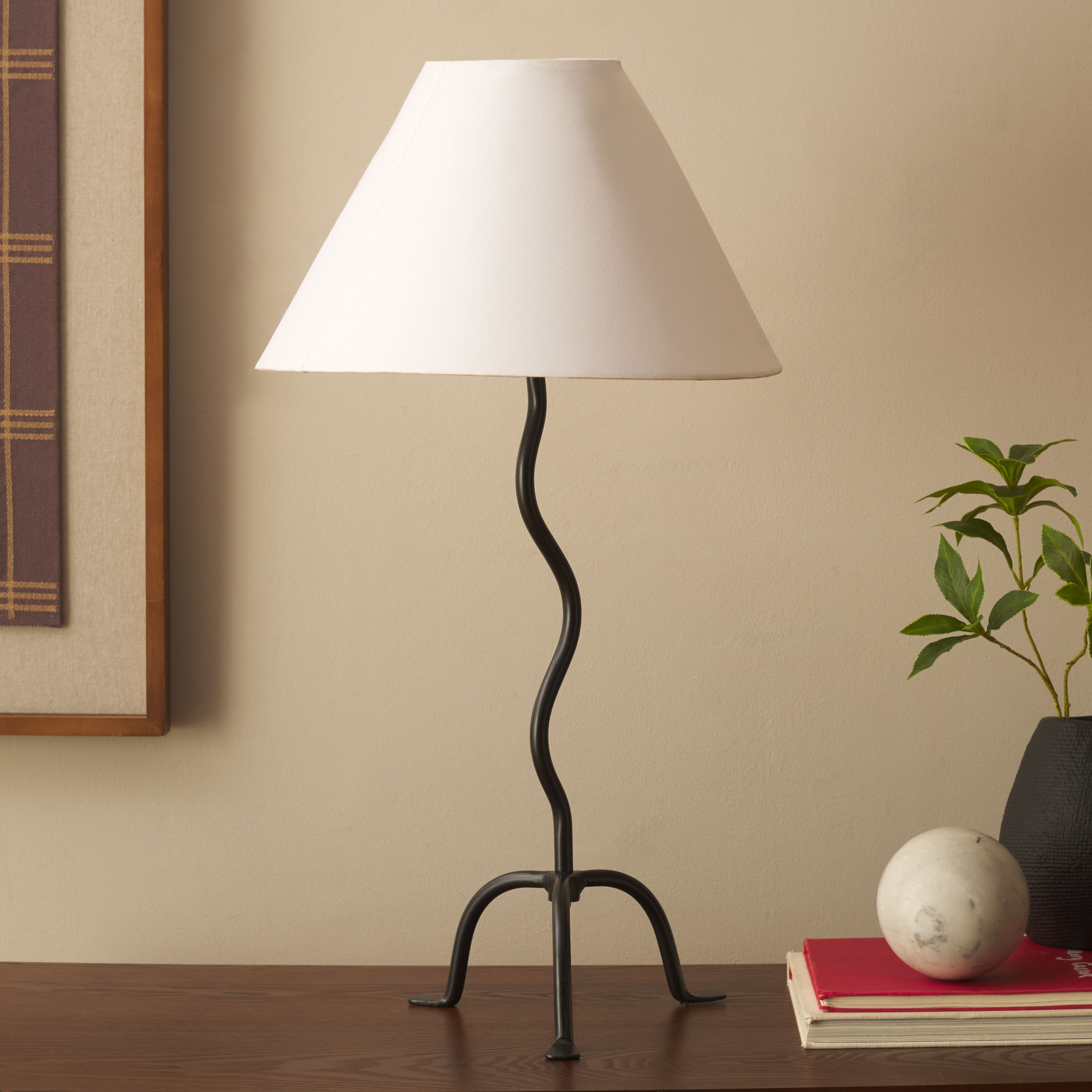 SAFAVIEH Lighting Chey Table Lamp 25-Inch Metal Base Design - 14"W x 14"D x 25"H