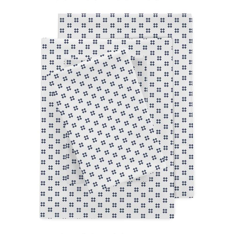 Clean Design Home x Martex Jack T300 Percale Sheet Set - Full - Navy
