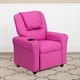 preview thumbnail 105 of 139, Contemporary Kids Recliner with Cup Holder and Headrest Hot Pink Vinyl