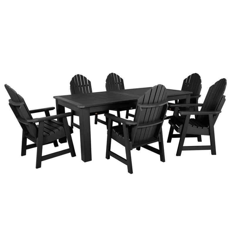 HIGHWOOD Hamilton Adirondack 7-Piece Outdoor Dining Height Set - Black