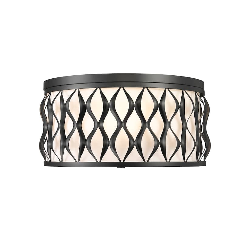 Z-Lite 1948F16 Harden 4 Light 17" Wide Flush Mount Drum Ceiling - Matte Black