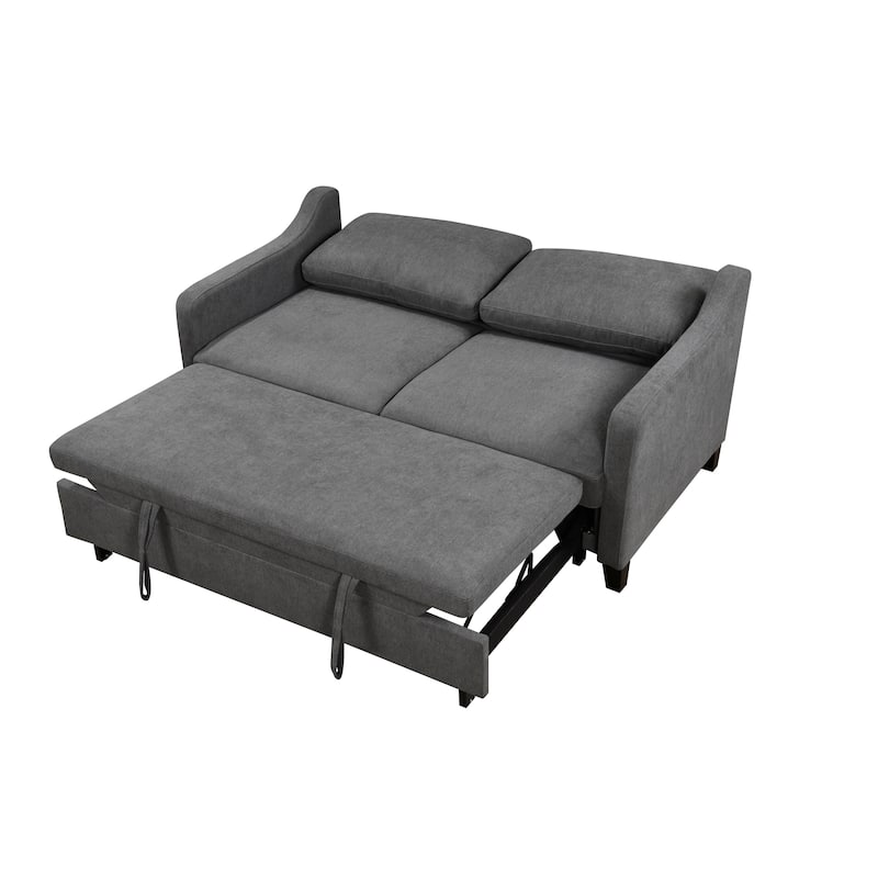3 In 1 Modern Convertible Sleeper Sofa Bed, Loveseat Futon Sofa Couch W/Pull out Bed and Reclining Backrest
