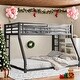 preview thumbnail 1 of 7, Stable and Safe Full XL over Queen Metal Bunk Bed with Dual Ladders for Bedroom Black