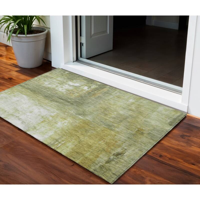 HomeRoots Abstract Transitional Rectangle Outdoor Rug - 3' x 5'