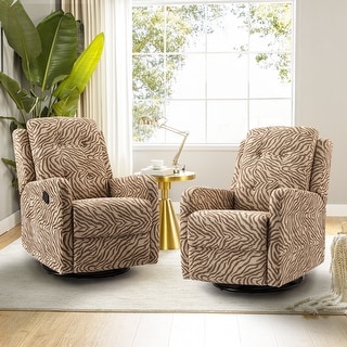 Arlette Manual Swivel Recliner with Tufted Back Set of 2