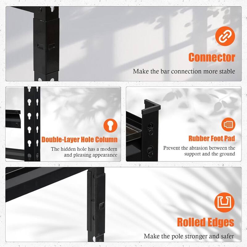 5 Tier Adjustable Storage Shelving Unit Garage Storage Shelves - N/A