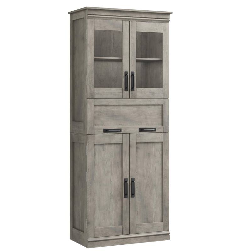 66.9" Pantry Cabinet with Drawer, Kitchen Storage Buffet Cabinet with 4 Shelves, Freestand Storage Cabinet
