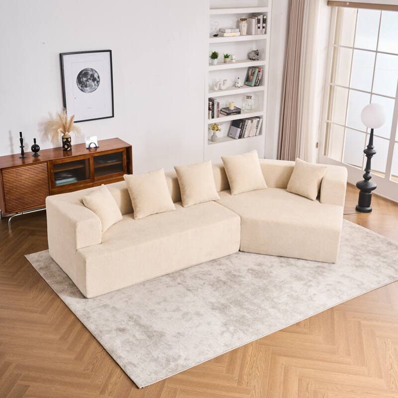 Memory Foam Couch, No Installation & Easy to Transport, Deep Seat Modern Sofa with Chenille Fabric