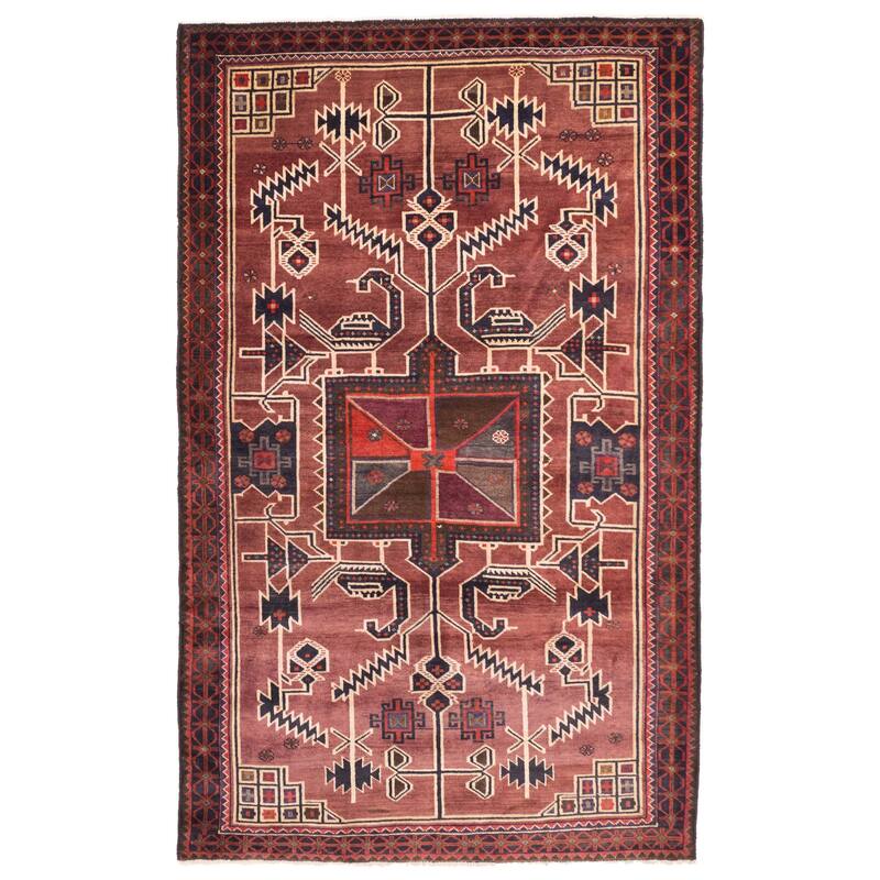 ECARPETGALLERY Hand-knotted Konya Anatolian Dark Red Wool Rug - 5'5 x 8'9