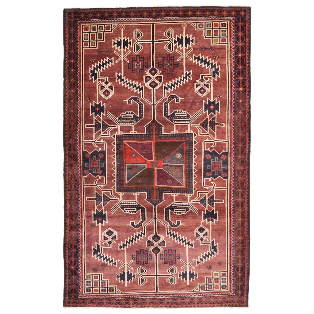 ECARPETGALLERY Hand-knotted Konya Anatolian Dark Red Wool Rug - 5'5 x 8'9