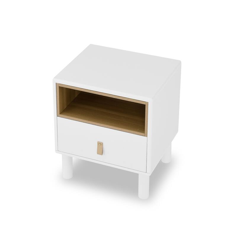 Single Drawer Bedside Table, Modern Wooden Style Bedside Table