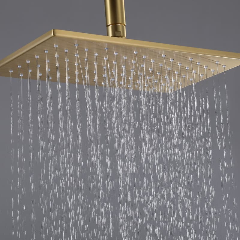 Ceiling Mount Shower System With Handheld Shower Faucet Set With Rough-in Valve Rainfall Modern Shower Head Combo Kit Trim Set