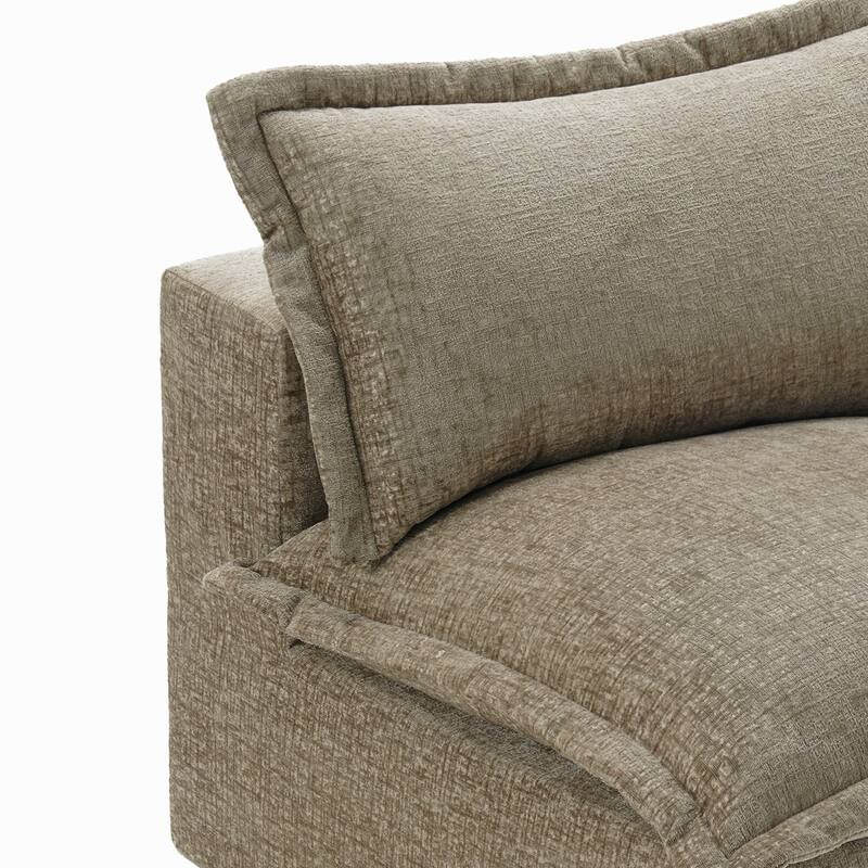 42"W Chenille Upholstered No Assembly Corner Chair