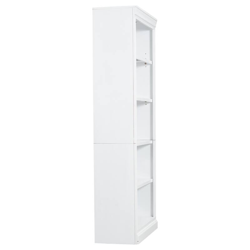 83.4" Tall Bookcase with Light Strip - 5-Tier Adjustable Shelves, CD/Book Storage