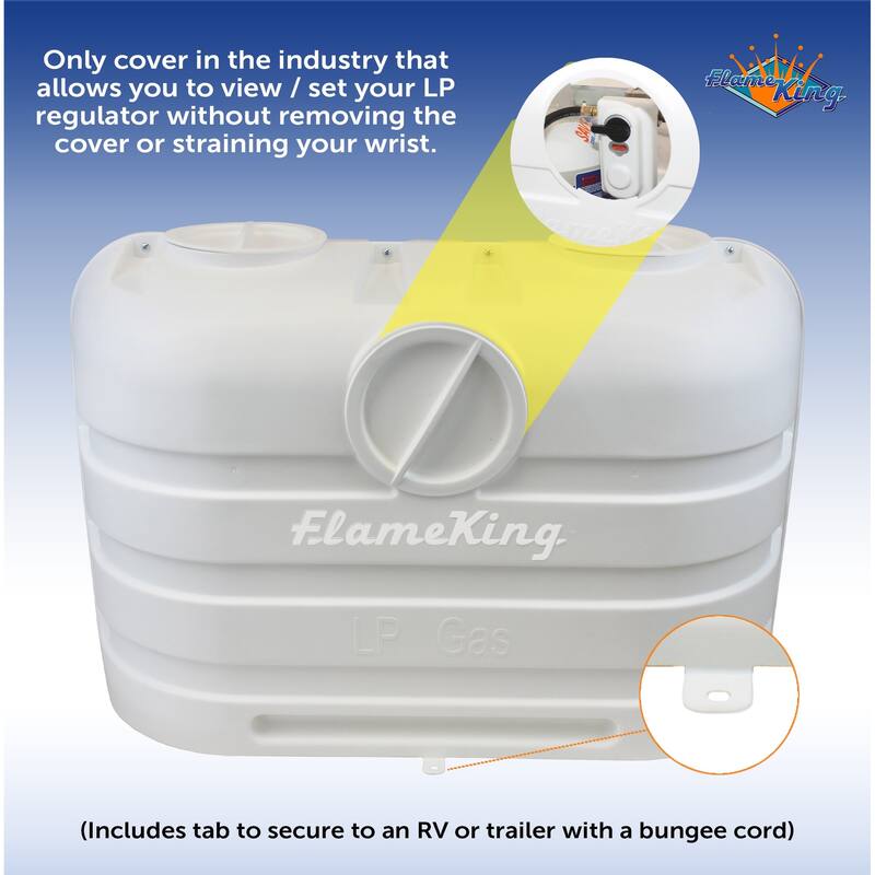 Flame King Dual 20LB Propane Tank Light Plastic Heavy Duty Cover (White)