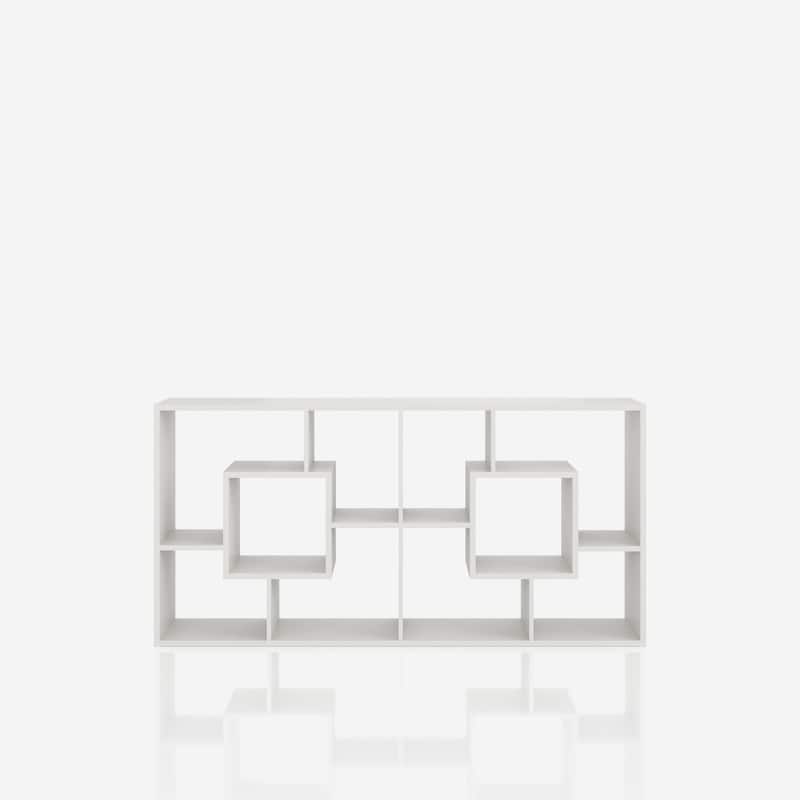 DH BASIC Modern White 72-inch 10-Open Shelf Display Bookcase by Denhour