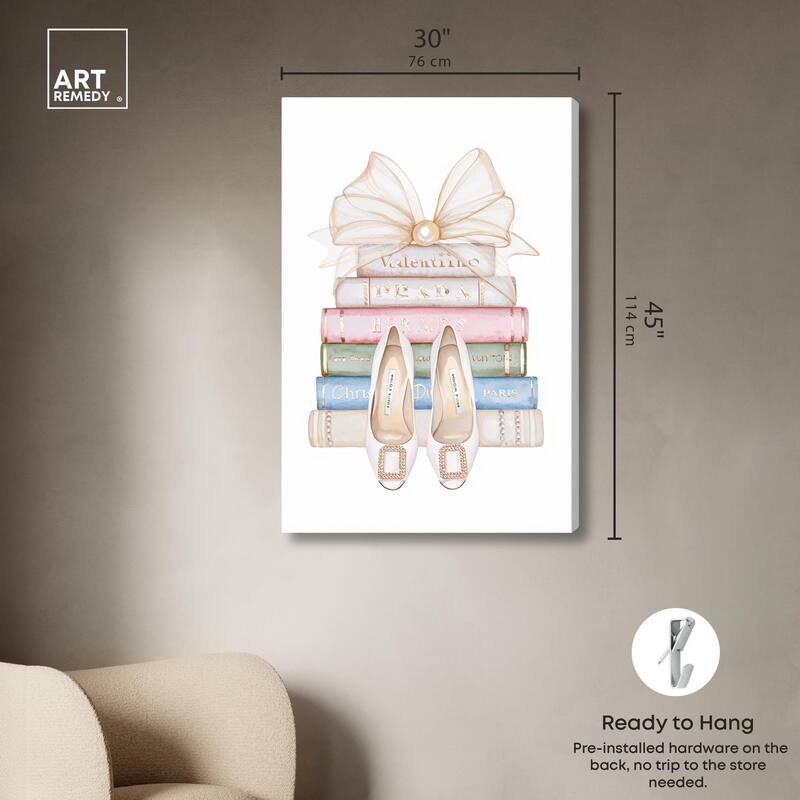 Bow And Buckles Canvas by Art Remedy, Gallery Wrapped