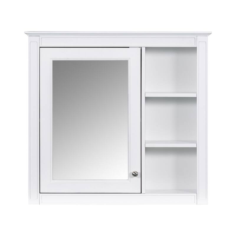 30" Bathroom Vanity Set with Ceramic Sink & Mirror Cabinet, 3 Drawers, Soft-Close Storage, Modern Freestanding Unit