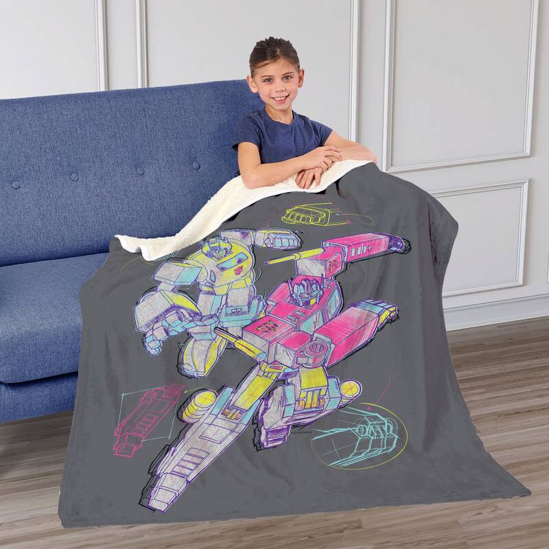 Hasbro Transformers Silk Touch Sherpa Throw Blanket
