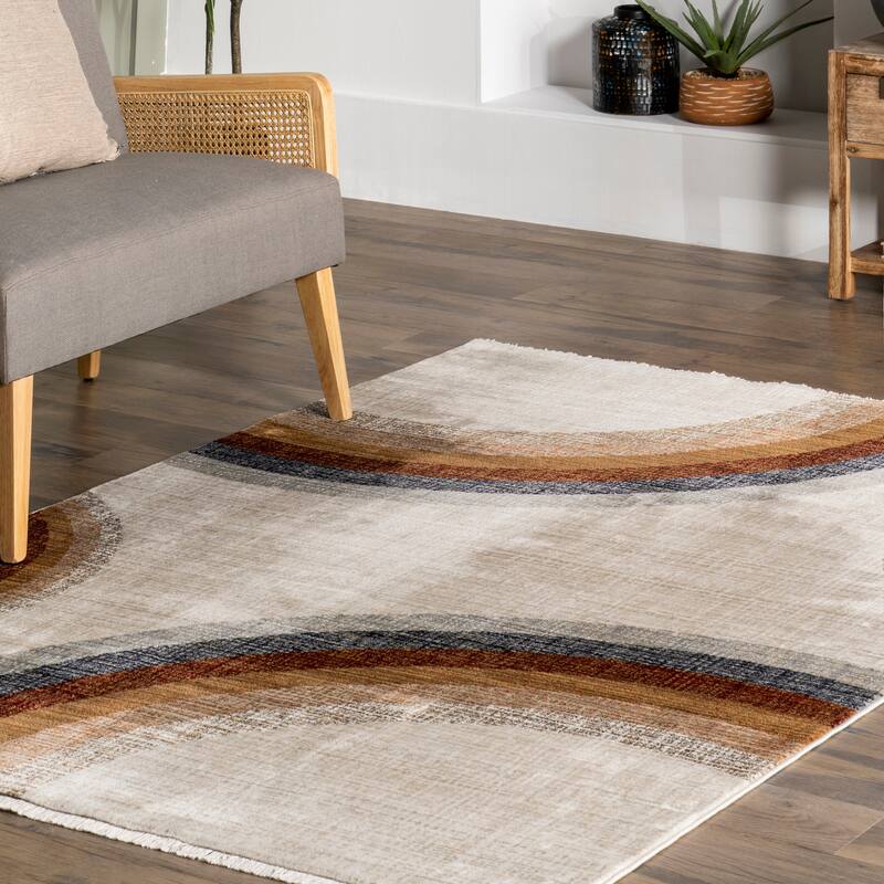 Nuloom Waverley Distressed Circles Fringe Area Rug