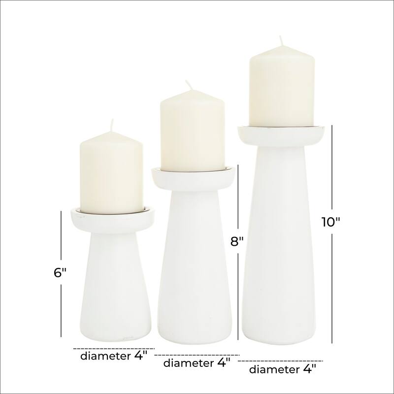 CosmoLiving by Cosmopolitan Wood Modern Candle Holder Set of 3 - S/3 10", 8", 6"H