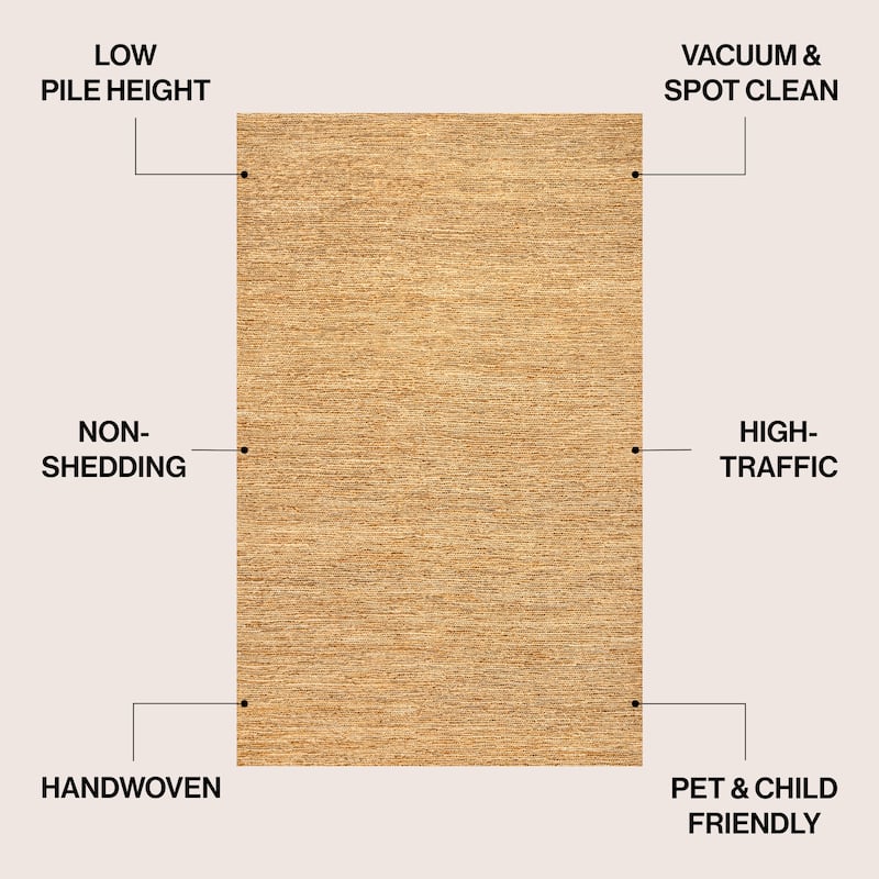 JONATHAN Y Griffin Rustic Farmhouse Woven Jute Solid Area Rug