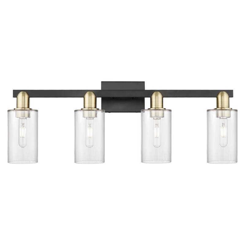 Innovations Lighting Endless Possibilities Arcadia - Clymer - 4 Light 31" Bath Vanity Light - Clear/Black Antique Brass