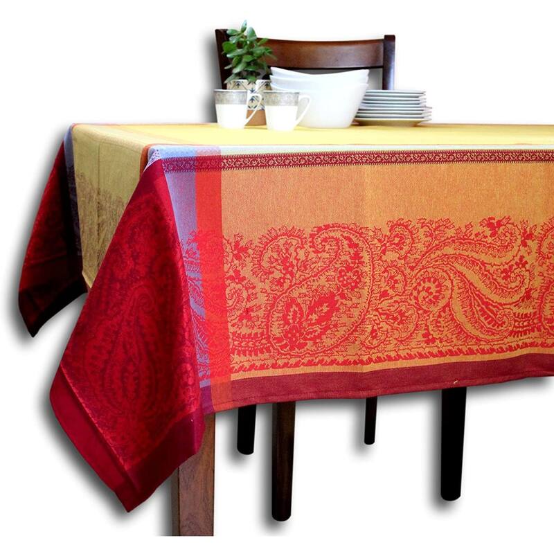 Wipeable Spill Resistant French Cotton Tablecloth